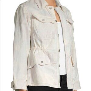 Zadig & Voltaire women XS Kimi Samou Button Jean Camo Jacket Shirt 3/4 sleeve